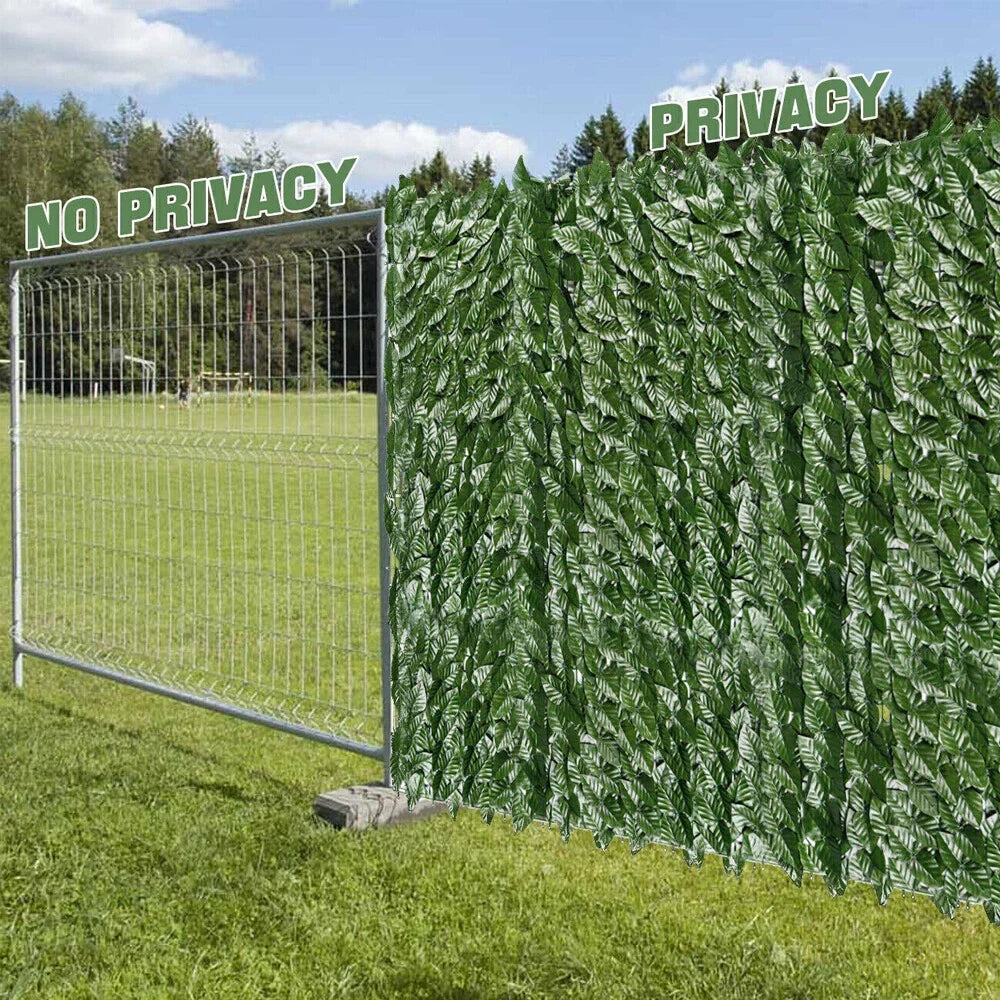 Artificial Hedge Fake Ivy Leaf Garden Fence Privacy Screening Roll Wall Panel 18x2m — alternate product view 7
