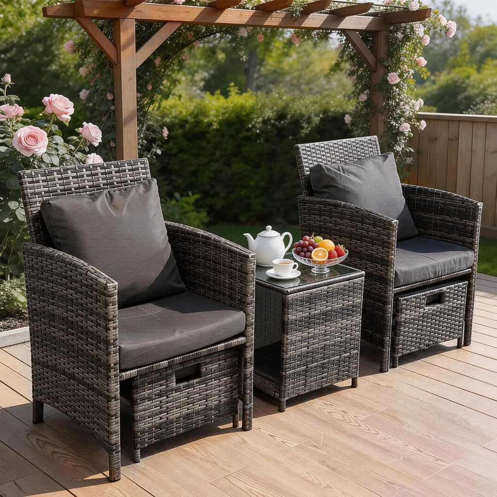 5 Piece Rattan Garden Furniture Patio Sofa Chairs Table Outdoor Conservatory Set — alternate product view 6