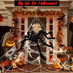 2M Big Spider+5M Web Set Halloween Haunted House Prop Indoor Outdoor Home Decor — alternate product view 4