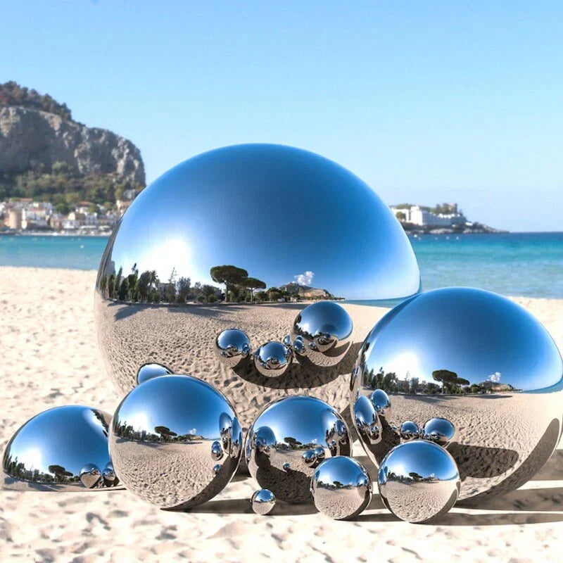 6PCS Garden Sphere Stainless Steel Mirror Gazing Balls — alternate product view 3