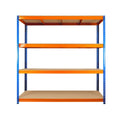 Warehouse Racking Garage Shelving Shelf 180x180x45 350kg Heavy Duty — 4 tier — on a clean white background