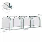 Tunnel Greenhouse Steel Frame for Garden w/ Zipper Doors — on a clean white background