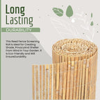 Bamboo Slat Fence Screen Roll Screening Fencing Privacy Sun Panel Garden Outdoor — alternate product view 9