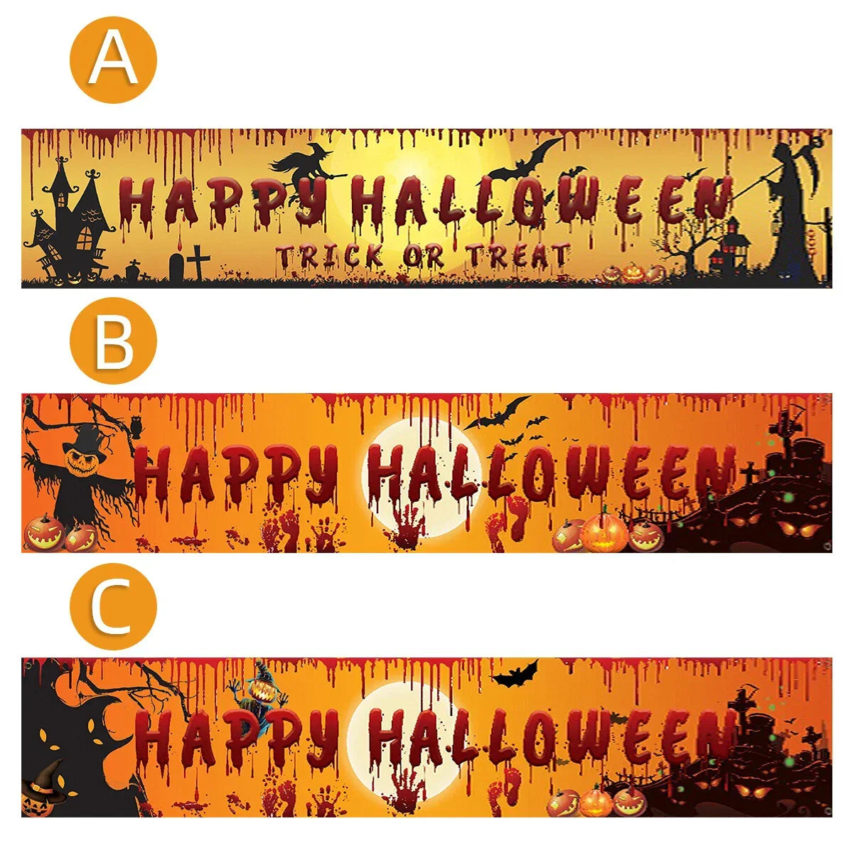 Happy Halloween Hanging Banner Flag Party Celebrate Foldable Home Outdoor Decor — alternate product view 11