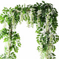 2X7FT Artificial Wisteria Vine Garland Foliage Flower Plant Trailing Home Decor — White — product view