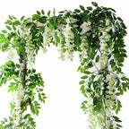2X7FT Artificial Wisteria Vine Garland Foliage Flower Plant Trailing Home Decor — White — product view