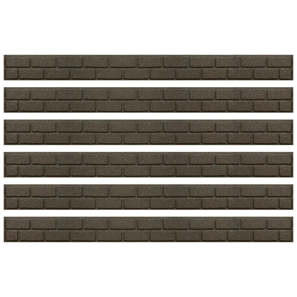 Garden Lawn Edging Flexible Flower Bed Border Wall Eco Recycled Rubber 'EZ' NEW — 6 x 122cm Borders — product view