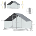 Walk In Chicken Run Galvanized Chicken Coop Hen House w/ Water-Resist Cover — alternate product view 24