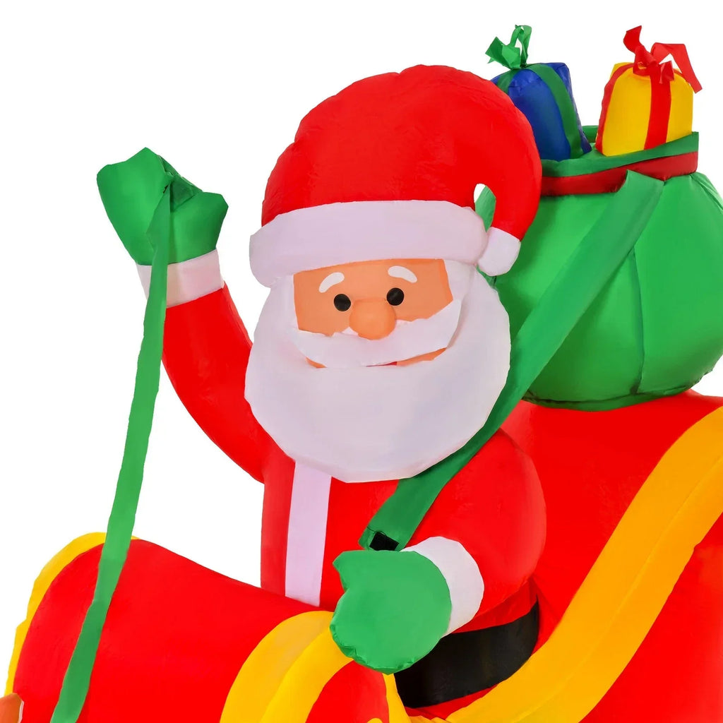 8ft Christmas Inflatable Santa Claus on Sleigh, LED Lighted Decoration — alternate product view 9