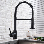 Matt Black Monobloc Kitchen Sink Mixer Tap with Pull Out Hose Spray Single Lever — alternate product view 3