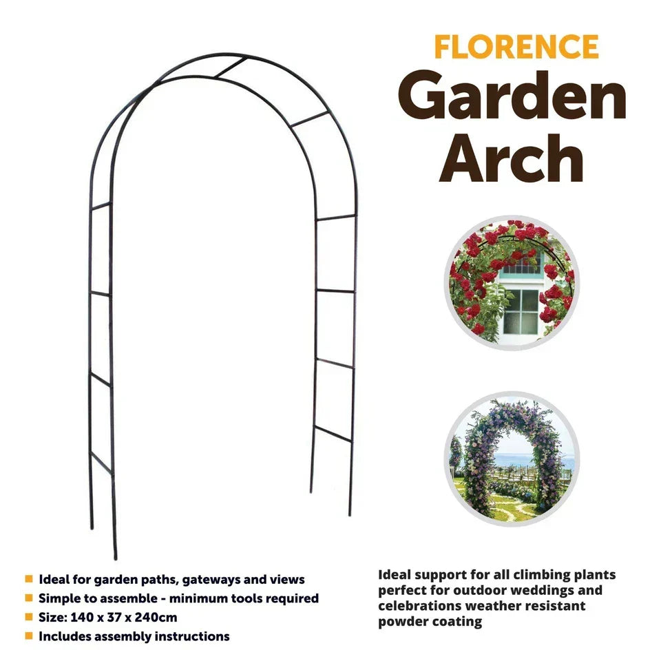 Large 2.4m Heavy Duty Metal Garden Arch Strong Rose Climbing Plants Support — alternate product view 6