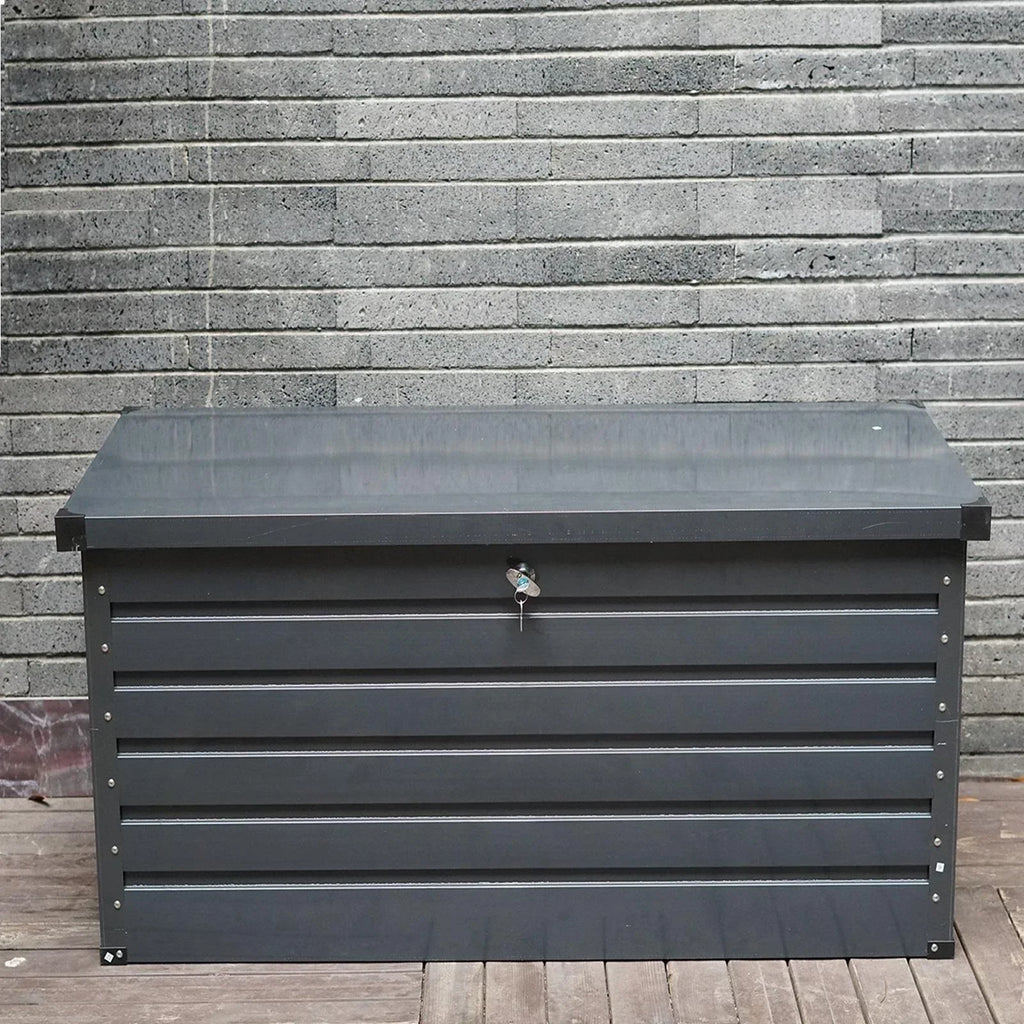 Dark Grey 420L Metal Storage Box Garden Outdoor Shed Utility Cushion Chest Truck — alternate product view 5