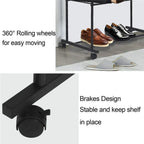Industrial Pipe Garment Rack Coat Stand Rolling Clothe Rails — alternate product view 9