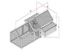 Chicken Coop Hen House Poultry Nest Box Coops Rabbit Hutch Plastic Plus Run — on a clean white background