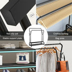 Double-Rail Clothes Rack with Shoe Shelf — Black or White — alternate product view 9