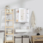 Wall Mounted Bathroom Cabinet with Mirror Single Door Storage Shelves — alternate product view 5