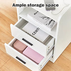 LED Light Bedside Table Nightstand High Gloss 2 Drawers USB Port Power Plug — alternate product view 5
