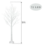 Outdoor 4ft, 6ft, 8ft Birch Christmas Twig Tree Pre Lit Ice Warm White Multi LED — 5ft / 150 cm — product view