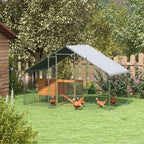 Walk In Chicken Run Galvanized Chicken Coop Hen House w/ Water-Resist Cover — 300x170x190 cm — product view