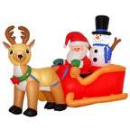 6.5ft Christmas Inflatable Santa Claus on Sleigh Deer LED Lighted for Decoration — alternate product view 7