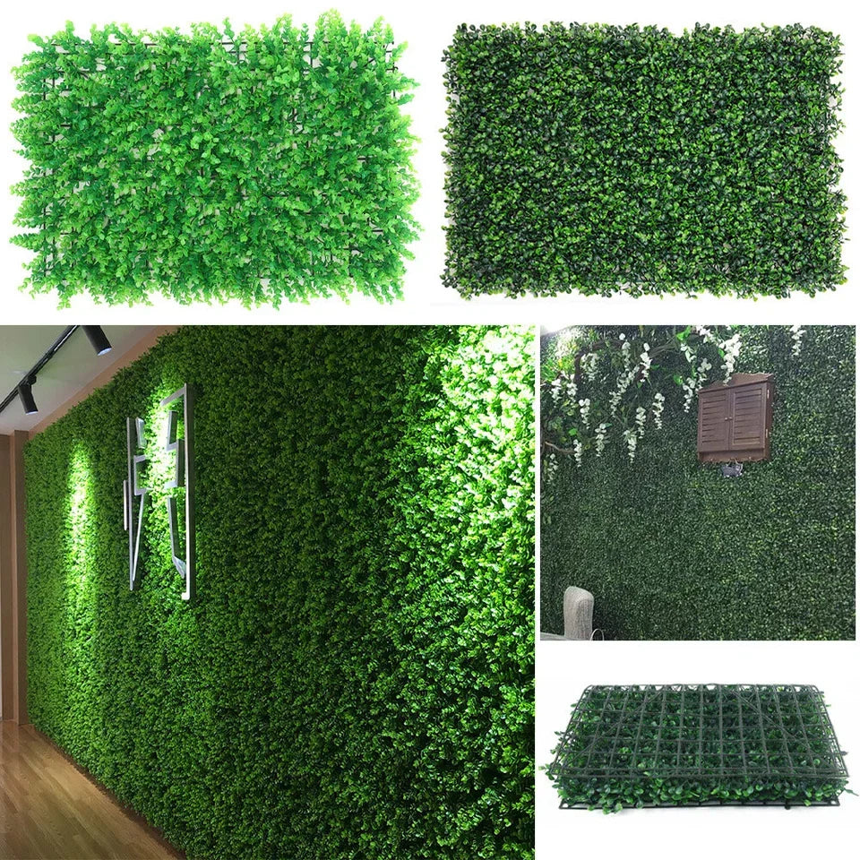 6X Artificial Plant Fence Greenery Wall Hedge Grass Mat Foliage Screen Panels UK — alternate product view 4