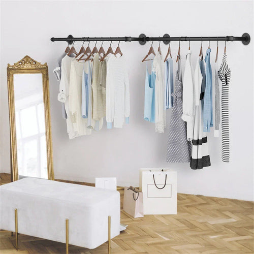 2X Super Strong Bearing Metal Pipe Clothes Rack Clothes Hanger Pole Garment Bar — alternate product view 2