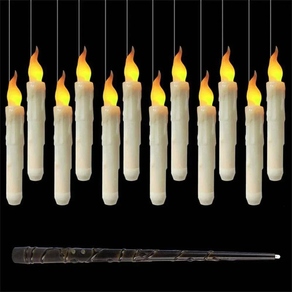 12PCS Floating Candles Halloween Hanging Harry Potter LED Candles Warm White — alternate product view 2