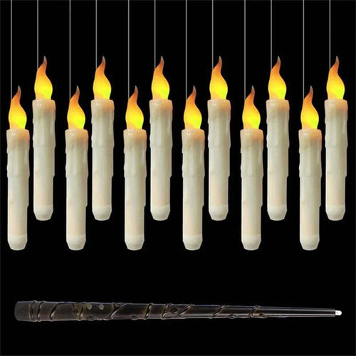 12PCS Floating Candles Halloween Hanging Harry Potter LED Candles Warm White — alternate product view 2