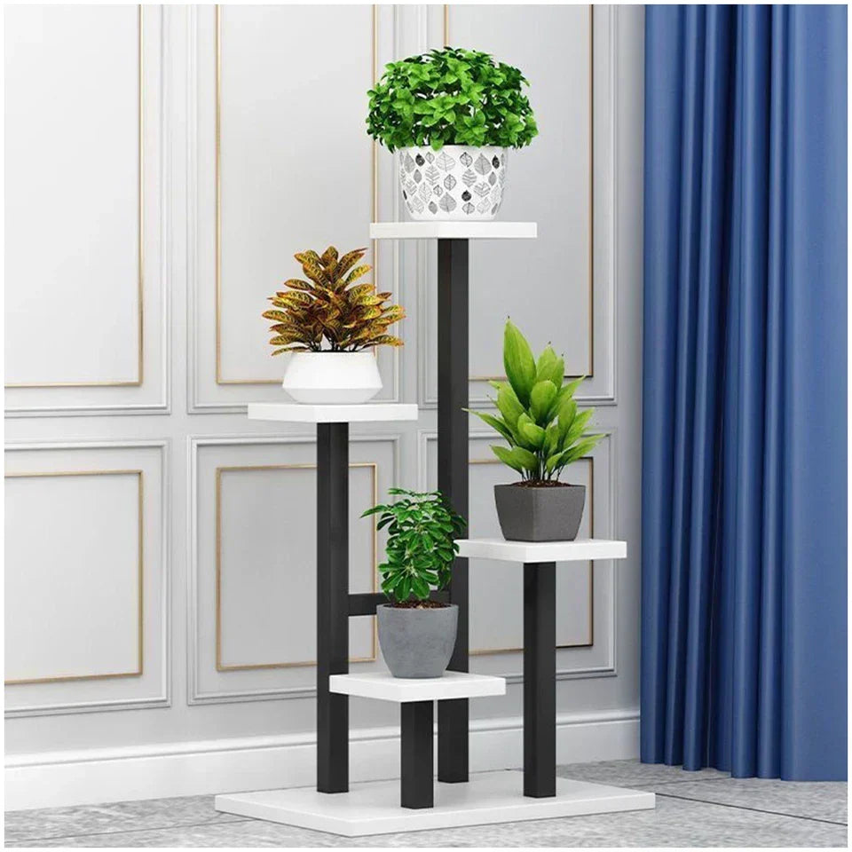 4 Tier Metal Plant Stand Indoor Outdoor Garden Flower Pot Shelf Display Rack UK — alternate product view 2
