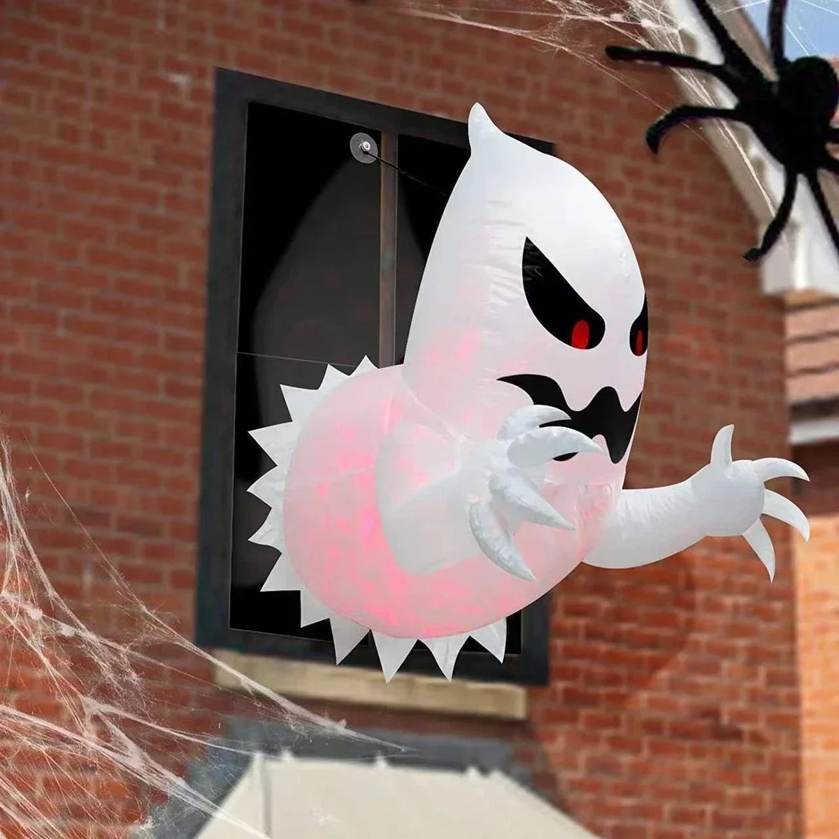 Halloween Inflatable Ghost With LED Lights Coming Out From Window Outdoor Decor — alternate product view 8