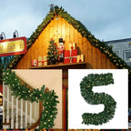 16FT Christmas Garland with LED Lights Pre Lit Stairs Home Fireplace Bushy Pine — alternate product view 6