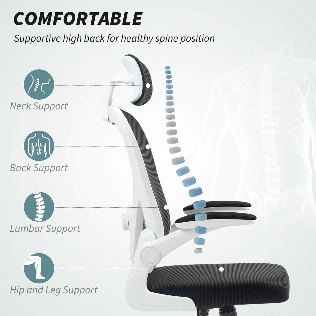 Ergonomic Mesh Office Chair with Headrest, Lumbar Support, Black — alternate product view 5