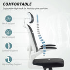 Ergonomic Mesh Office Chair with Headrest, Lumbar Support, Black — alternate product view 5