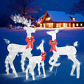 Set of 3 Light Up Reindeer Family Outdoor Christmas Decoration White Wire LED — main product view