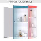 Wall Mounted Bathroom Cabinet with Mirror Single Door Storage Shelves — alternate product view 6