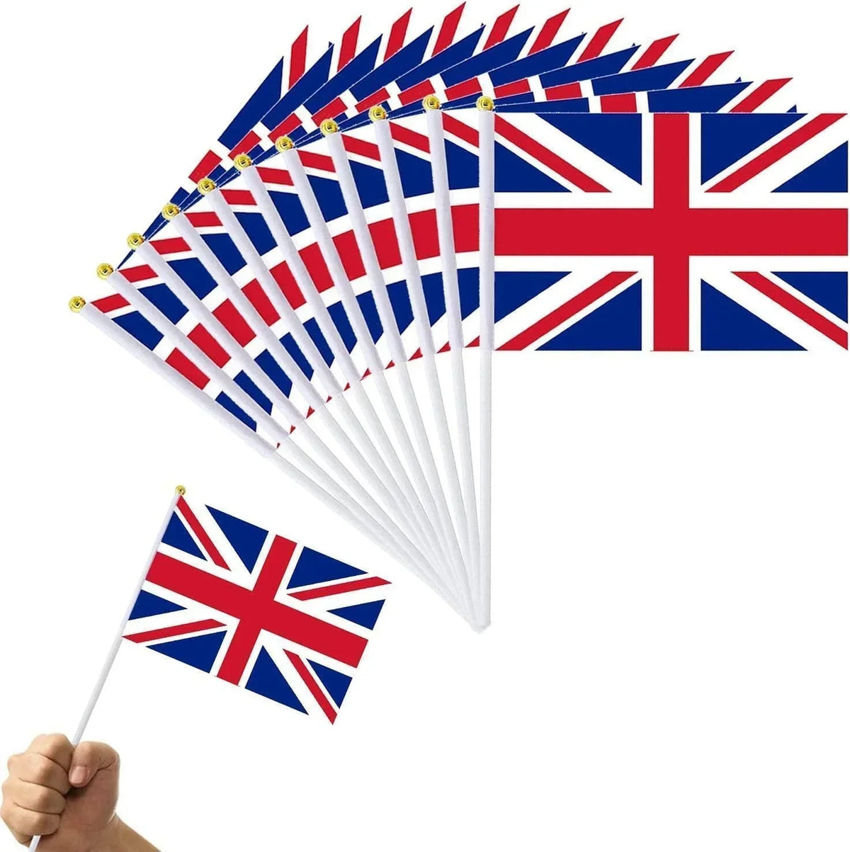 Union Jack Hand Flags GB VE Day Celebration Royal Events Street Party Decor 50PC — main product view