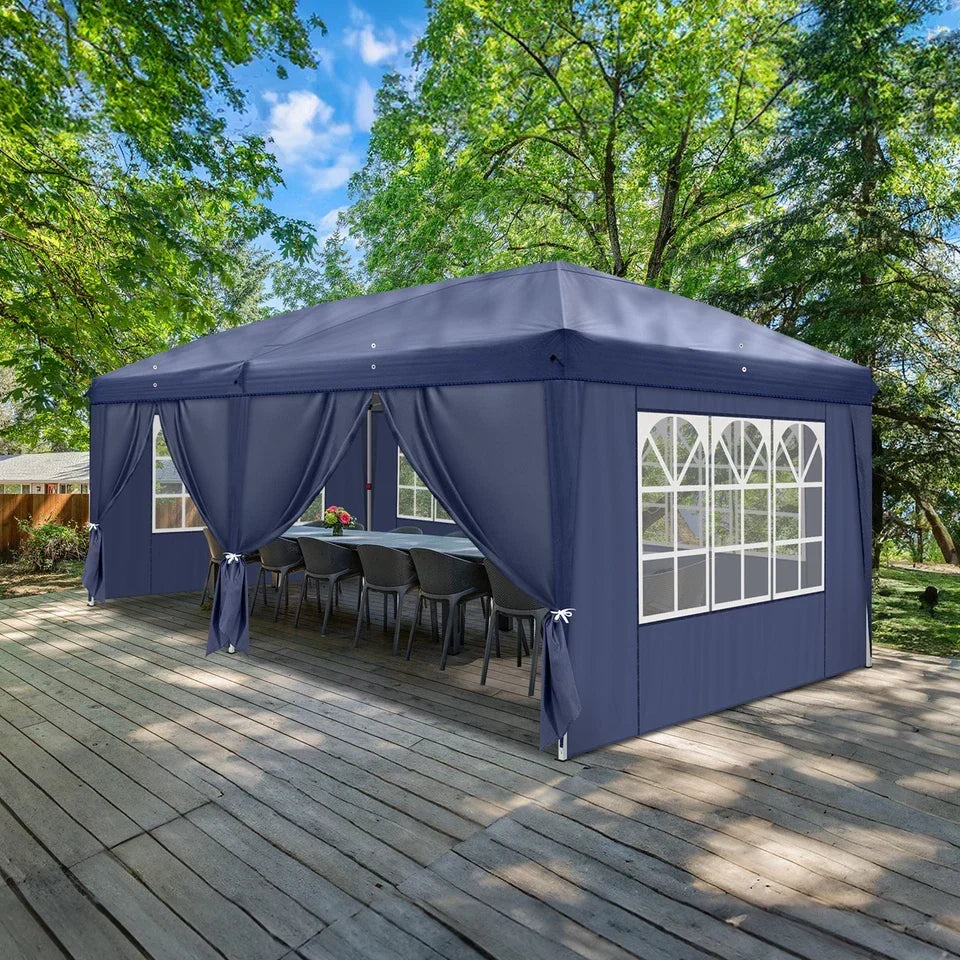 3x6M Pop Up Gazebo Outdoor Patio Party Event Heavy Duty Canopy w/ 6 WallSides UK — main product view