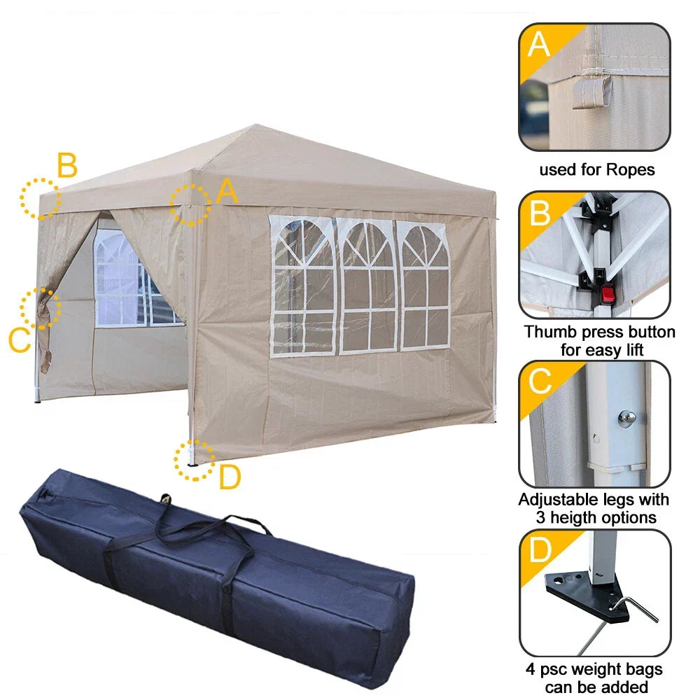 2.5x2.5m Pop Up Gazebo Marquee Outdoor Garden Party Tent Canopy with 4 Sides — alternate product view 7