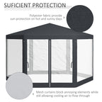 Dark Grey Hexagonal Metal Netting Gazebo Patio Out- door Canopy Party Marquee — alternate product view 7