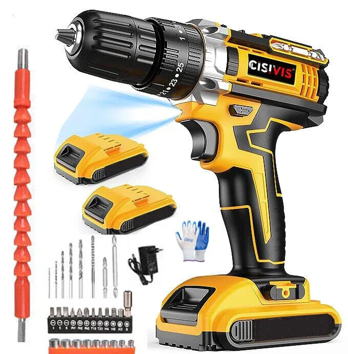2 Battery 21V Cordless Drill Combi Driver High Power Electric Screwdriver Set UK — alternate product view 2