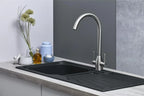 Kitchen Sink Single black 1.0 Bowl Reversible Inset With Waste Kit — main product view