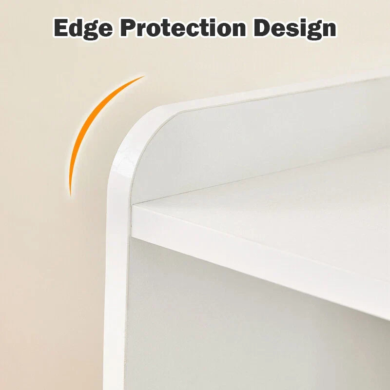 LED Light Bedside Table Nightstand High Gloss 2 Drawers USB Port Power Plug — alternate product view 7