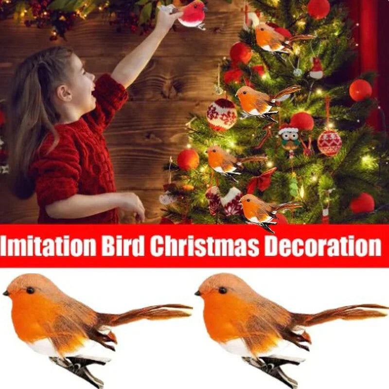 6/12x Clip On Christmas Robins Cute Festive Xmas Tree Bird Decoration Ornament — alternate product view 4