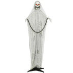 6' Halloween Animated Grim Reaper Skeleton, Glowing Eyes — on a clean white background