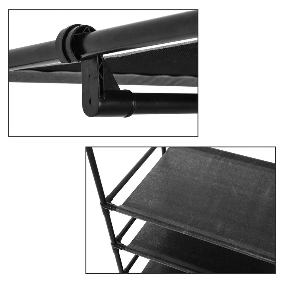 Heavy Duty Clothes Rail Garment Hanging Rack Shoe Storage Shelf Display Black — alternate product view 7