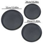 3Pcs Non-Stick Pizza Pan Carbon Steel Pizza Oven Tray Shallow Round Pizza Plate — on a clean white background