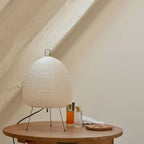 Japanese Design Paper Table Lamp Tripod Rice Paper Table UK Plug — alternate product view 2