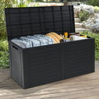 240L Large Outdoor Storage Box Garden Patio Plastic Chest Lid Container — alternate product view 3