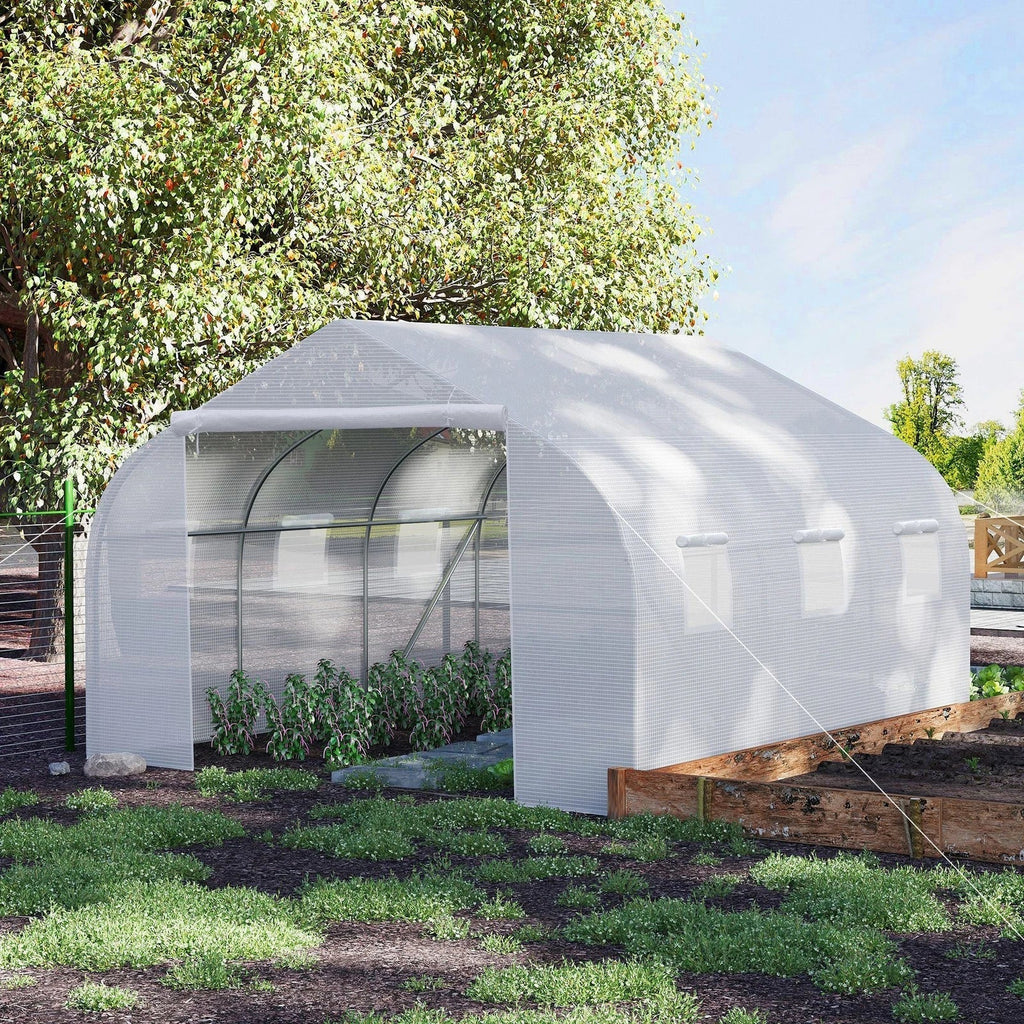 Outsunny 4.5x3x2m PE Mesh Cover Galvanized Metal Frame Walk-In Greenhouse — alternate product view 2