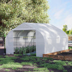 Outsunny 4.5x3x2m PE Mesh Cover Galvanized Metal Frame Walk-In Greenhouse — alternate product view 2